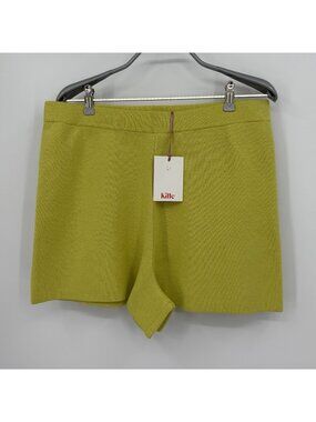Kilte Collection Alex Knit Shorts in Lemon sz 3/L-XL Cotton-Cashmere Blend